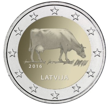 Letland 2 euro 2016 Zuivelindustrie UNC
